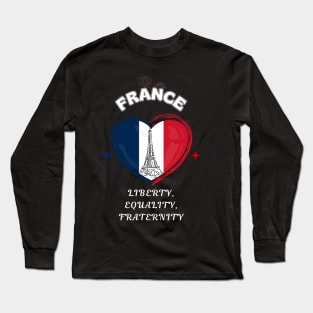 French Pride, Liberty equality fraternity Long Sleeve T-Shirt